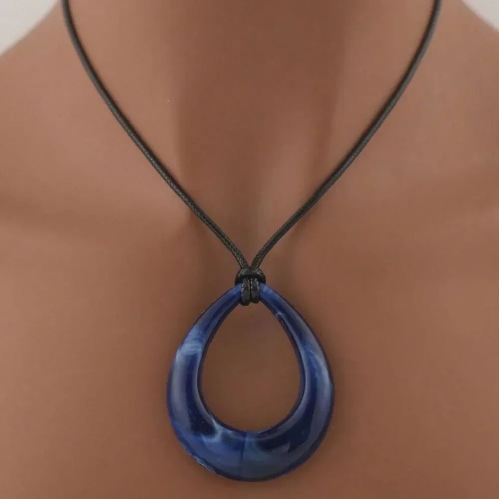 3for$20 1pc Teardrop Geometric Acrylic Pendant Necklace